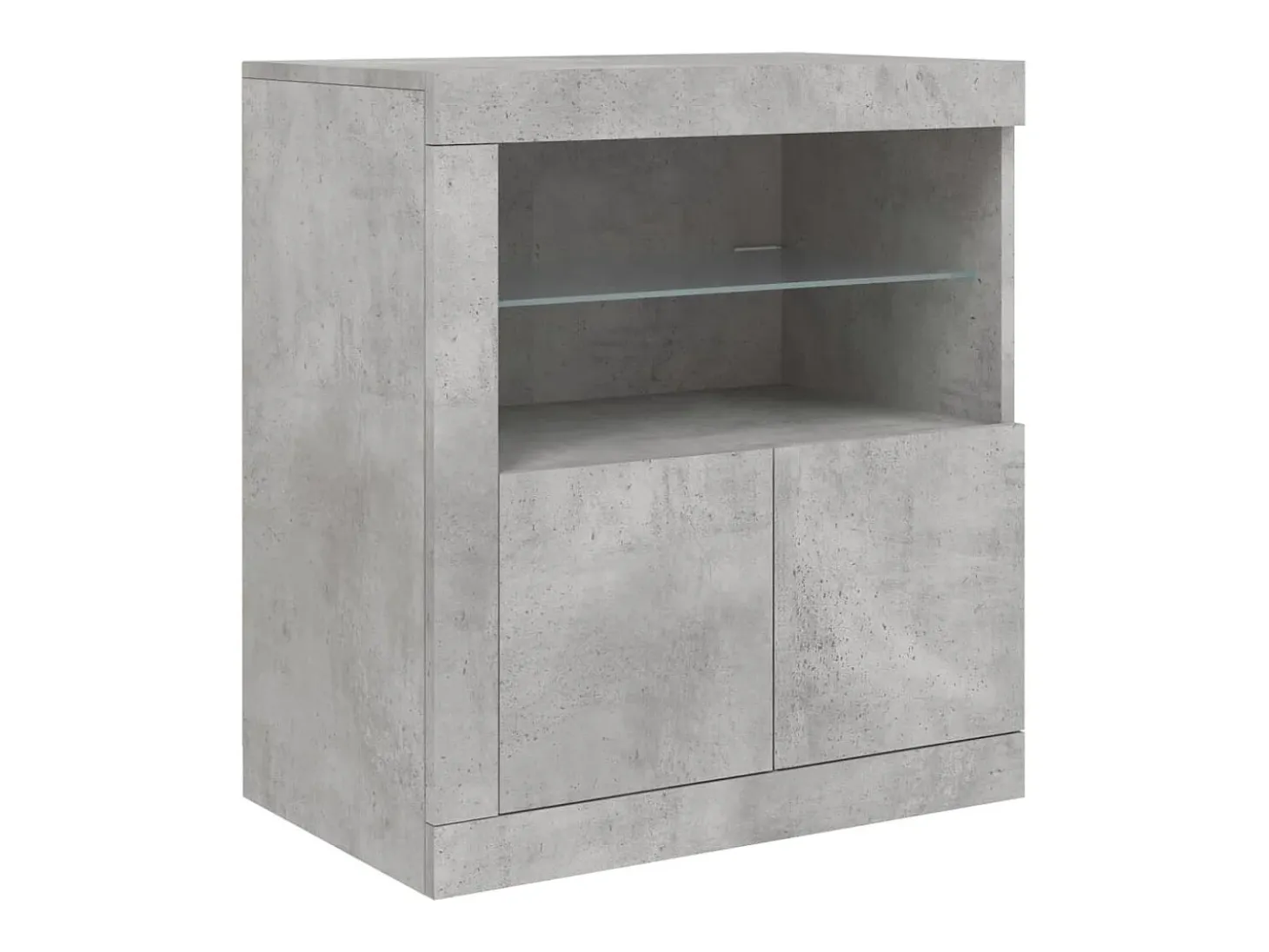 Aparador buffet cómoda armario mueble organizador cocina salón salón con luces LED 283 x 37 x 67 cm gris 02_0029994