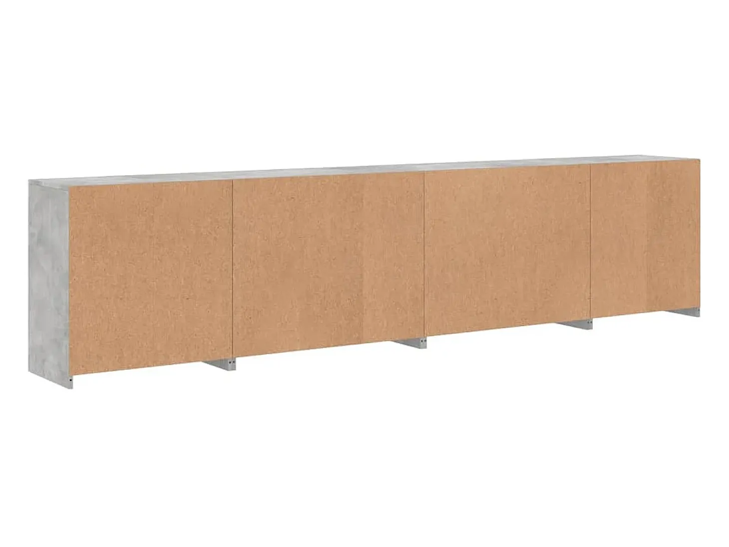 Aparador buffet cómoda armario mueble organizador cocina salón salón con luces LED 283 x 37 x 67 cm gris 02_0029994