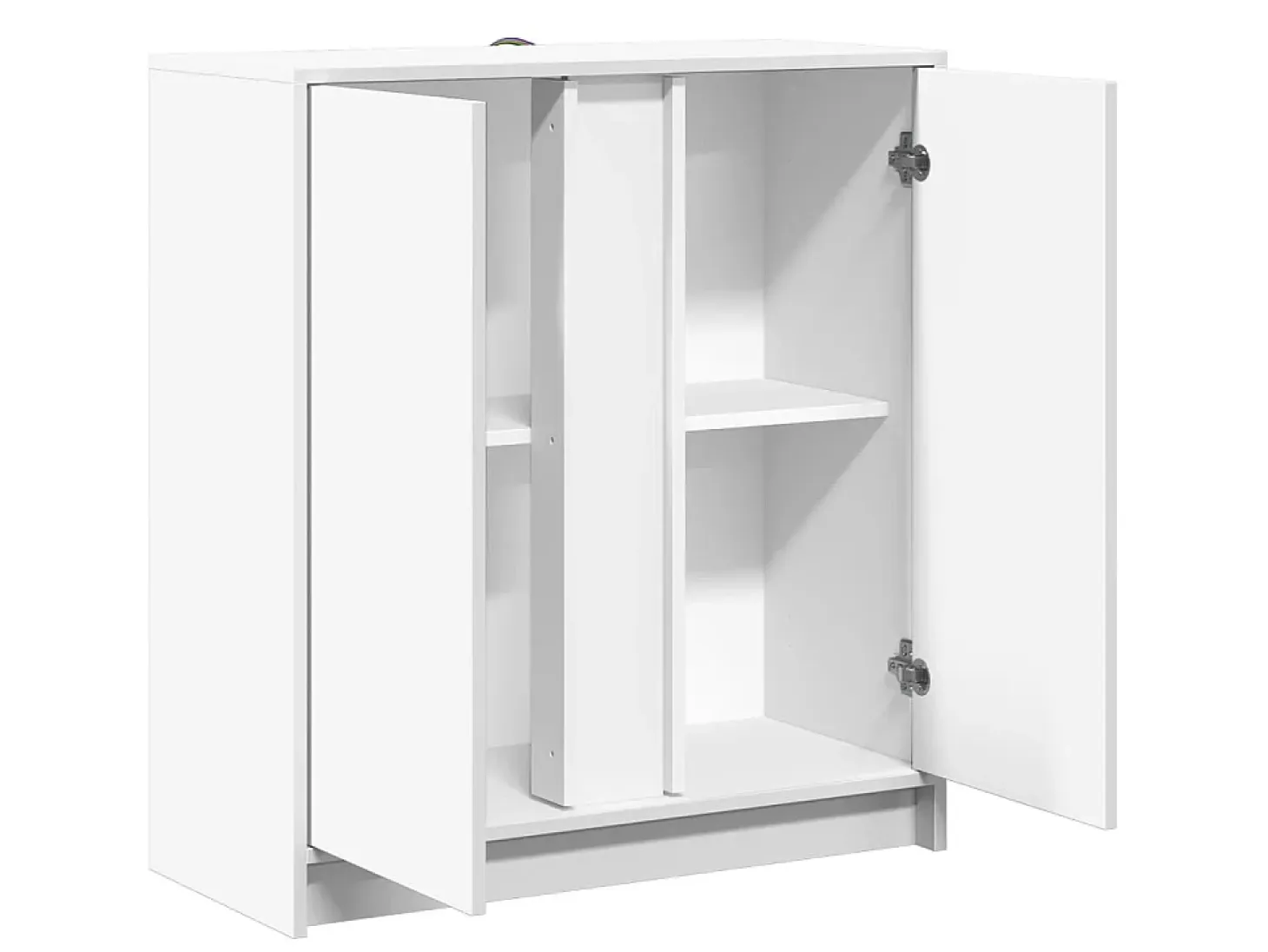 Aparador buffet cómoda armario mueble organizador cocina salón salón con LED 77 x 34 x 85 cm madera contrachapada blanco 02_0029776