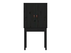 Aparador buffet cómoda armario mueble organizador cocina salón salón alto 60 x 40 x 120 cm madera maciza de pino negro 02_0034948