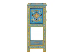 Aparador buffet cómoda armario mueble organizador cocina salón salón turquesa 55 x 30 x 76 cm madera maciza de mango multicolor 02_0036562
