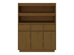 Aparador buffet cómoda armario mueble organizador cocina salón salón alto 89 x 40 x 116,5 cm madera maciza de pino marrón 02_0034760