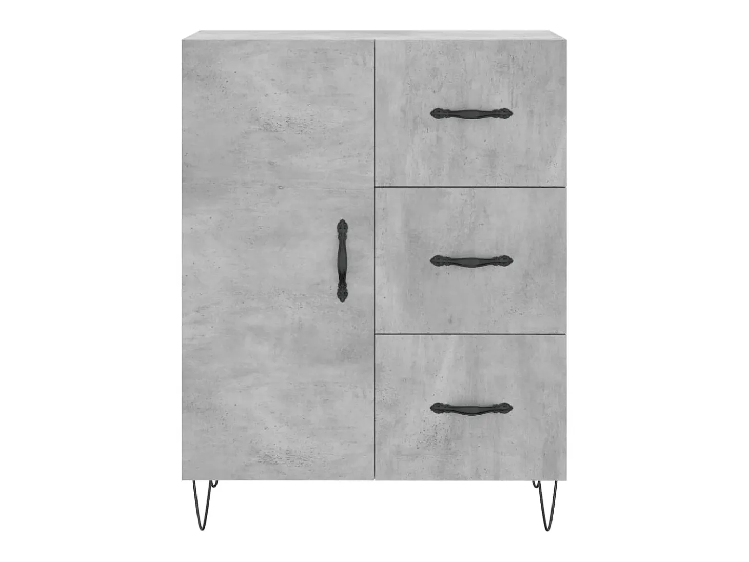 Aparador buffet cómoda armario mueble organizador cocina salón salón alto 69,5 x 34 x 180 cm madera contrachapada gris 02_0034616