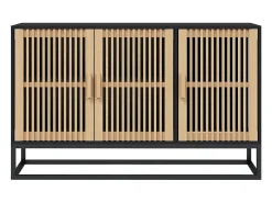 Aparador buffet cómoda armario unidad de almacenamiento organizador cocina salón salón 105 x 30 x 65 cm madera contrachapada negra 02_0035833