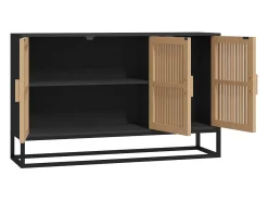Aparador buffet cómoda armario unidad de almacenamiento organizador cocina salón salón 105 x 30 x 65 cm madera contrachapada negra 02_0035833