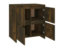 Aparador buffet cómoda armario mueble organizador cocina salón salón juego de 2 70 x 41 x 75 cm madera contrachapada marrón 02_0036748