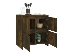 Aparador buffet cómoda armario mueble organizador cocina salón salón juego de 2 70 x 41 x 75 cm madera contrachapada marrón 02_0036748