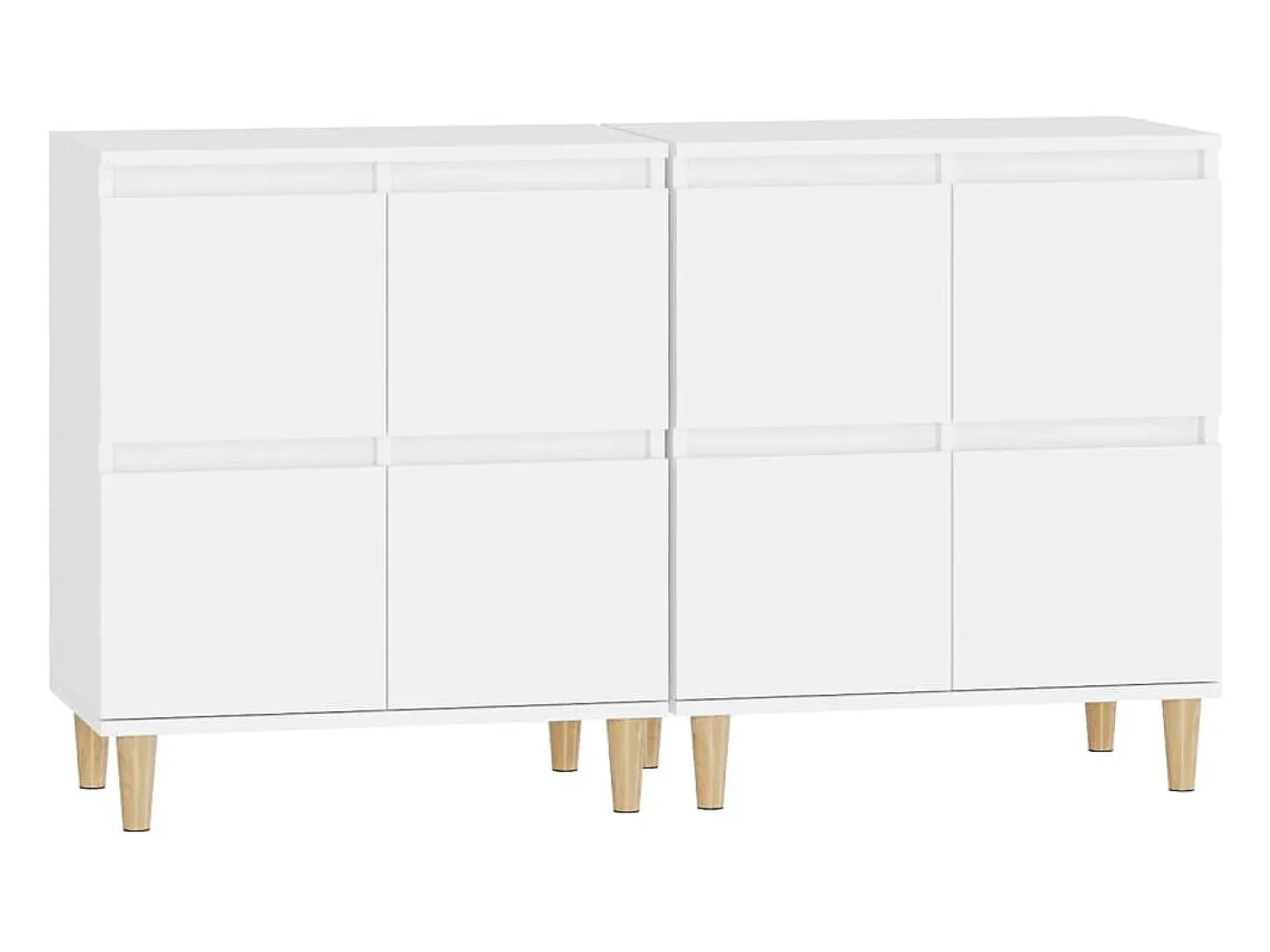 Aparador buffet cómoda armario mueble organizador cocina salón salón juego de 2 60 x 35 x 70 cm blanco madera contrachapada 02_0036680