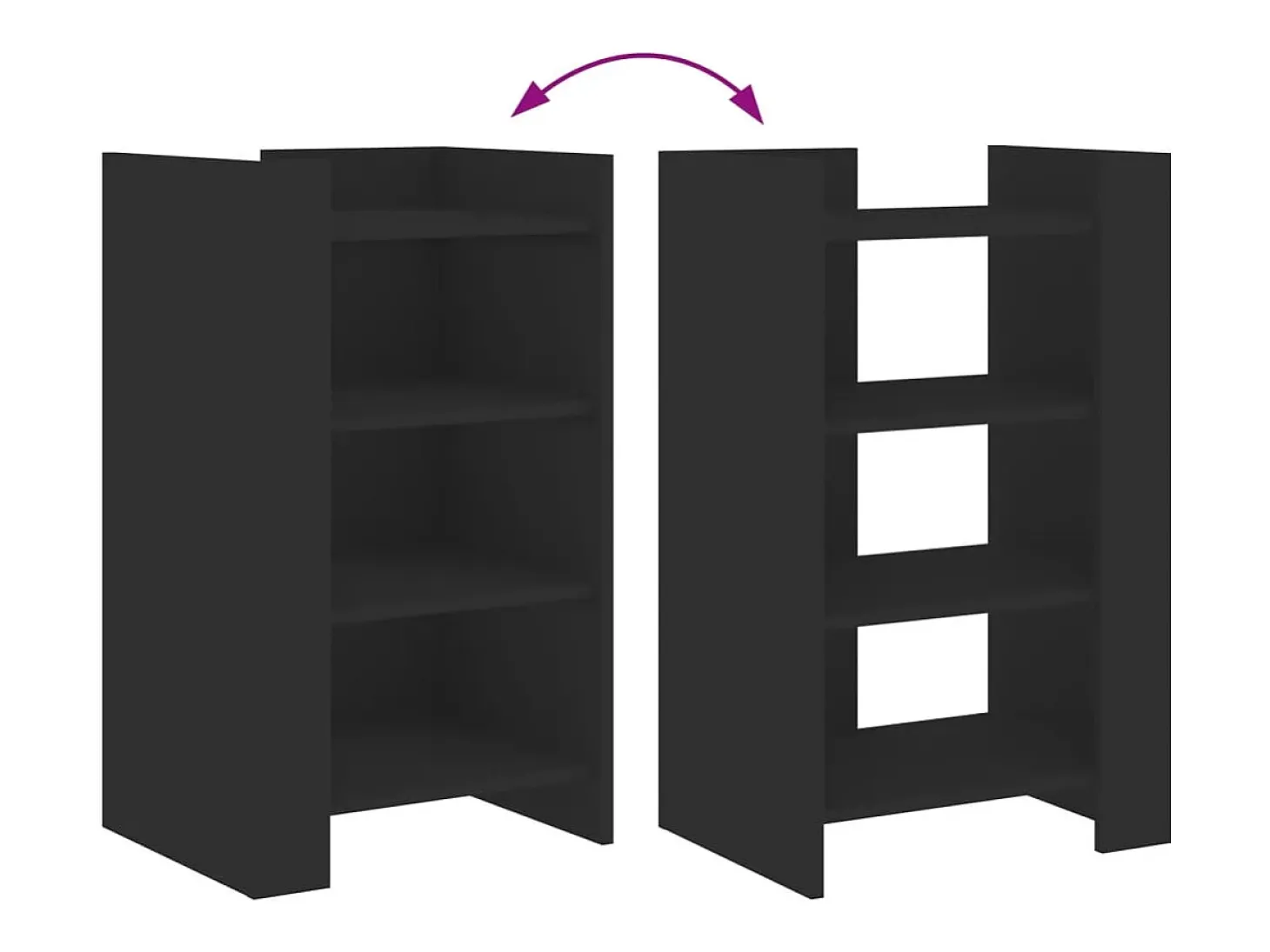 Aparador buffet cómoda armario unidad de almacenamiento organizador cocina salón salón 45 x 35 x 75 cm madera contrachapada negra 02_0035944
