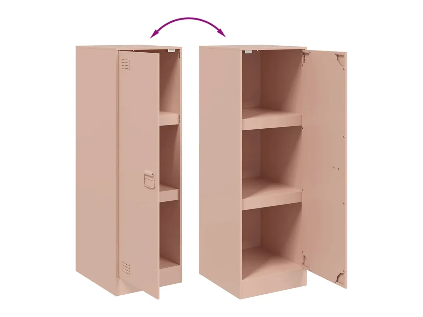 Aparador buffet cómoda armario unidad de almacenamiento organizador cocina salón salón 34,5 x 39 x 107 cm acero Rosa 02_0036199