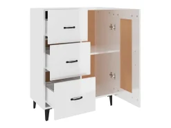 Aparador buffet cómoda armario mueble organizador cocina salón brillante 69,5 x 34 x 90 cm madera contrachapada blanco 02_0030752