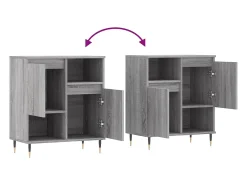 Aparador buffet cómoda armario unidad de almacenamiento organizador cocina salón salonsonoma 60 x 35 x 70 cm madera contrachapada gris 02_0036409