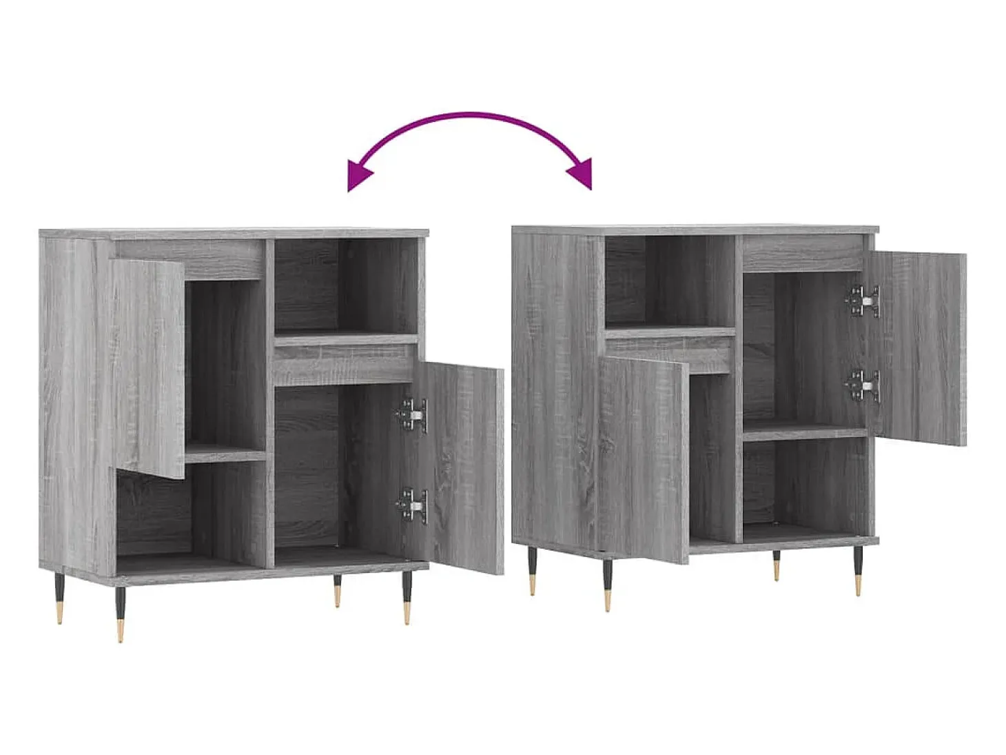 Aparador buffet cómoda armario unidad de almacenamiento organizador cocina salón salonsonoma 60 x 35 x 70 cm madera contrachapada gris 02_0036409