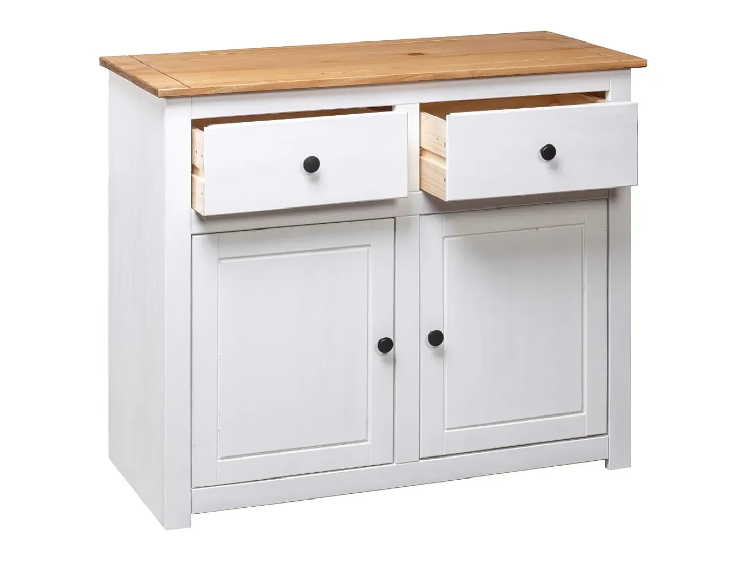 Aparador buffet cómoda armario mueble organizador cocina salón salón 93 x 40 x 80 cm Pino gama Panama blanco 02_0030541