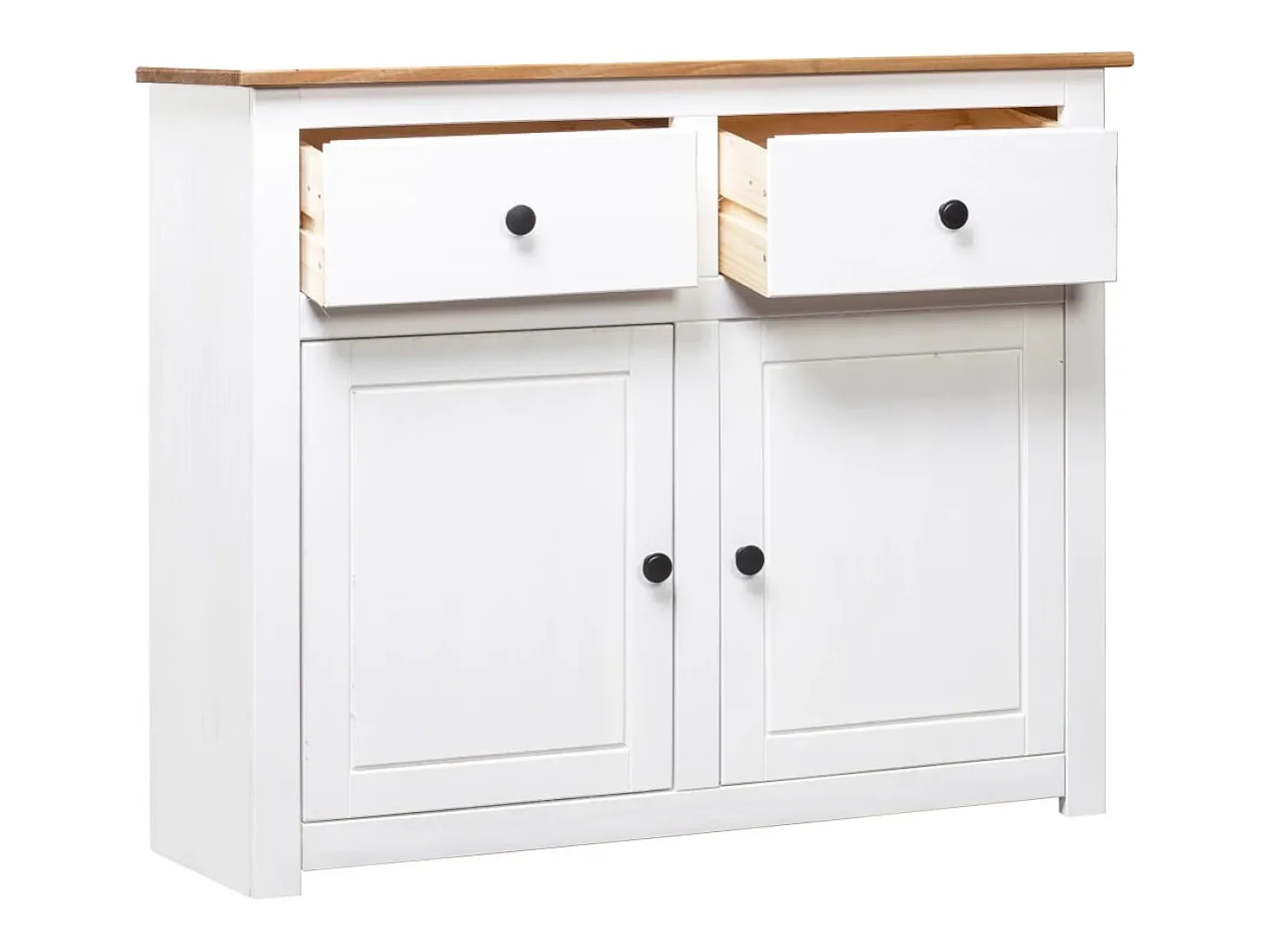 Aparador buffet cómoda armario mueble organizador cocina salón salón 93 x 40 x 80 cm Pino gama Panama blanco 02_0030541