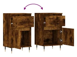 Aparador buffet cómoda armario mueble organizador cocina salón salón juego de 2 40 x 35 x 70 cm madera contrachapada marrón 02_0036729