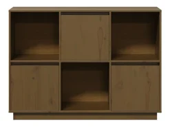 Aparador buffet cómoda armario mueble organizador cocina salón salón 110,5 x 35 x 80 cm madera maciza de pino marrón 02_0035734