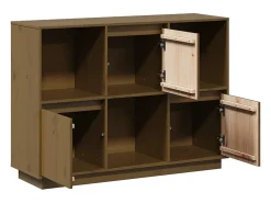 Aparador buffet cómoda armario mueble organizador cocina salón salón 110,5 x 35 x 80 cm madera maciza de pino marrón 02_0035734