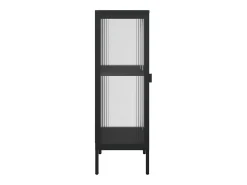 Aparador buffet cómoda armario mueble organizador cocina salón salón 40 x 35 x 105 cm vidrio y acero negro 02_0035930