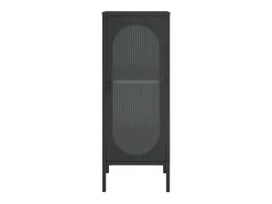 Aparador buffet cómoda armario mueble organizador cocina salón salón 40 x 35 x 105 cm vidrio y acero negro 02_0035930