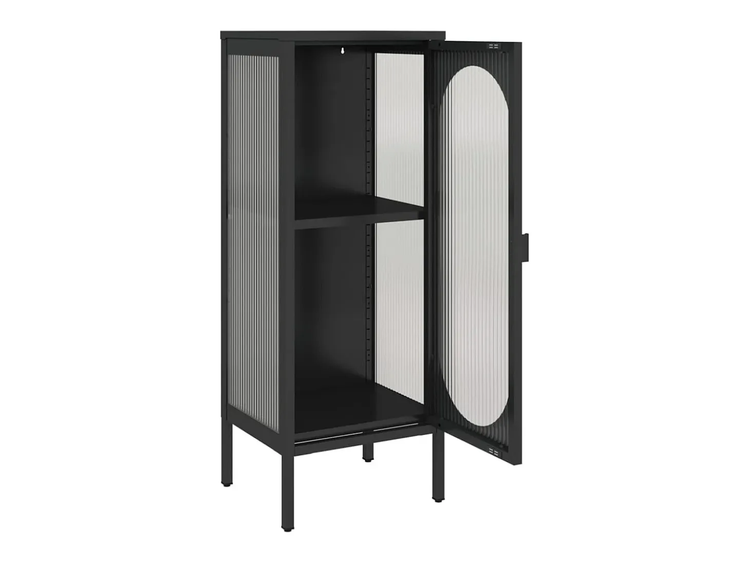 Aparador buffet cómoda armario mueble organizador cocina salón salón 40 x 35 x 105 cm vidrio y acero negro 02_0035930