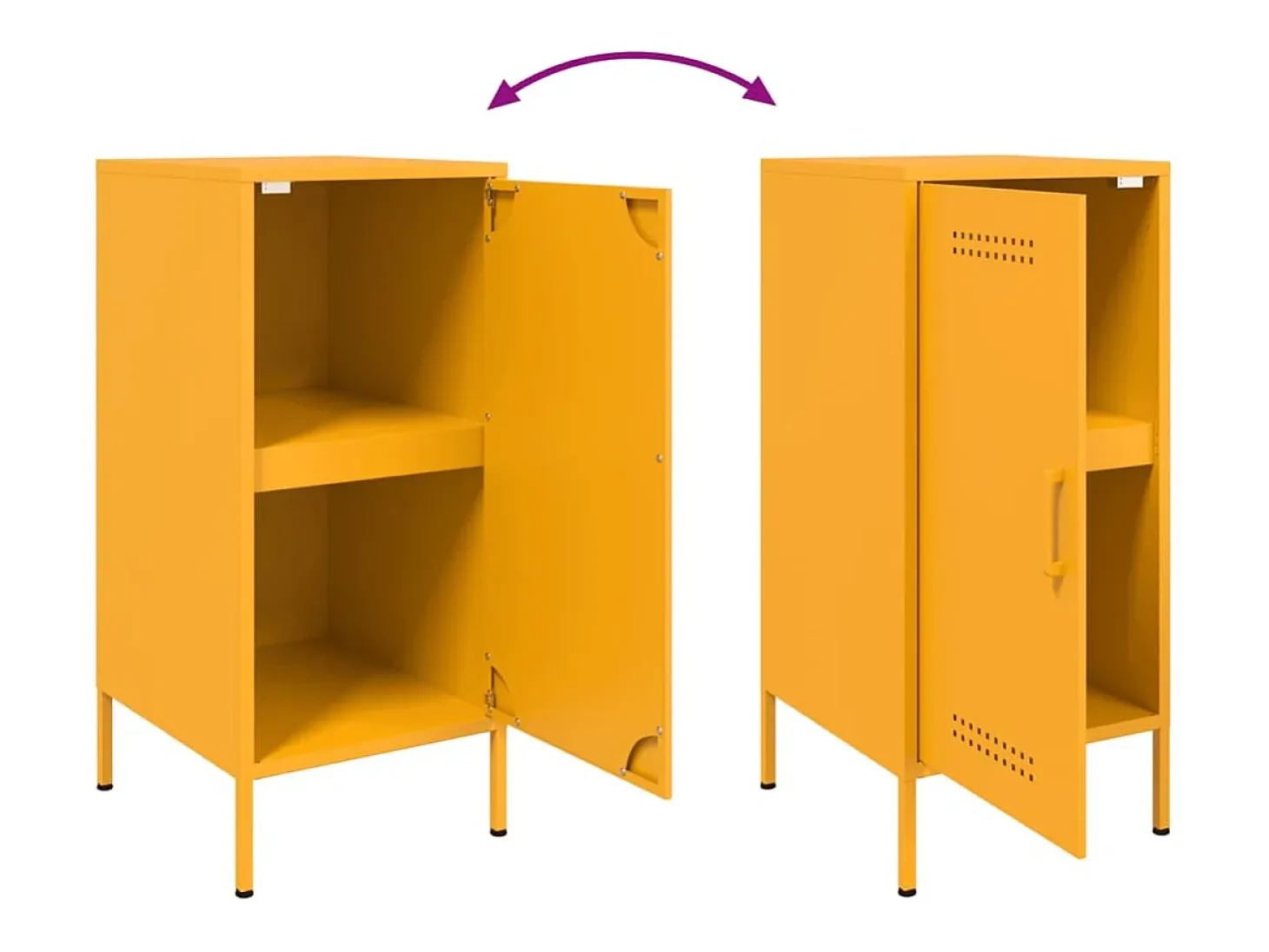 Aparador buffet cómoda armario mueble organizador cocina salón salón amarillo mostaza 36 x 39 x 79 cm acero Amarillo 02_0035695