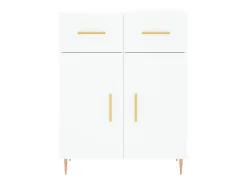 Aparador buffet cómoda armario mueble organizador cocina salón salón alto 69,5 x 34 x 180 cm madera contrachapada blanco 02_0032600