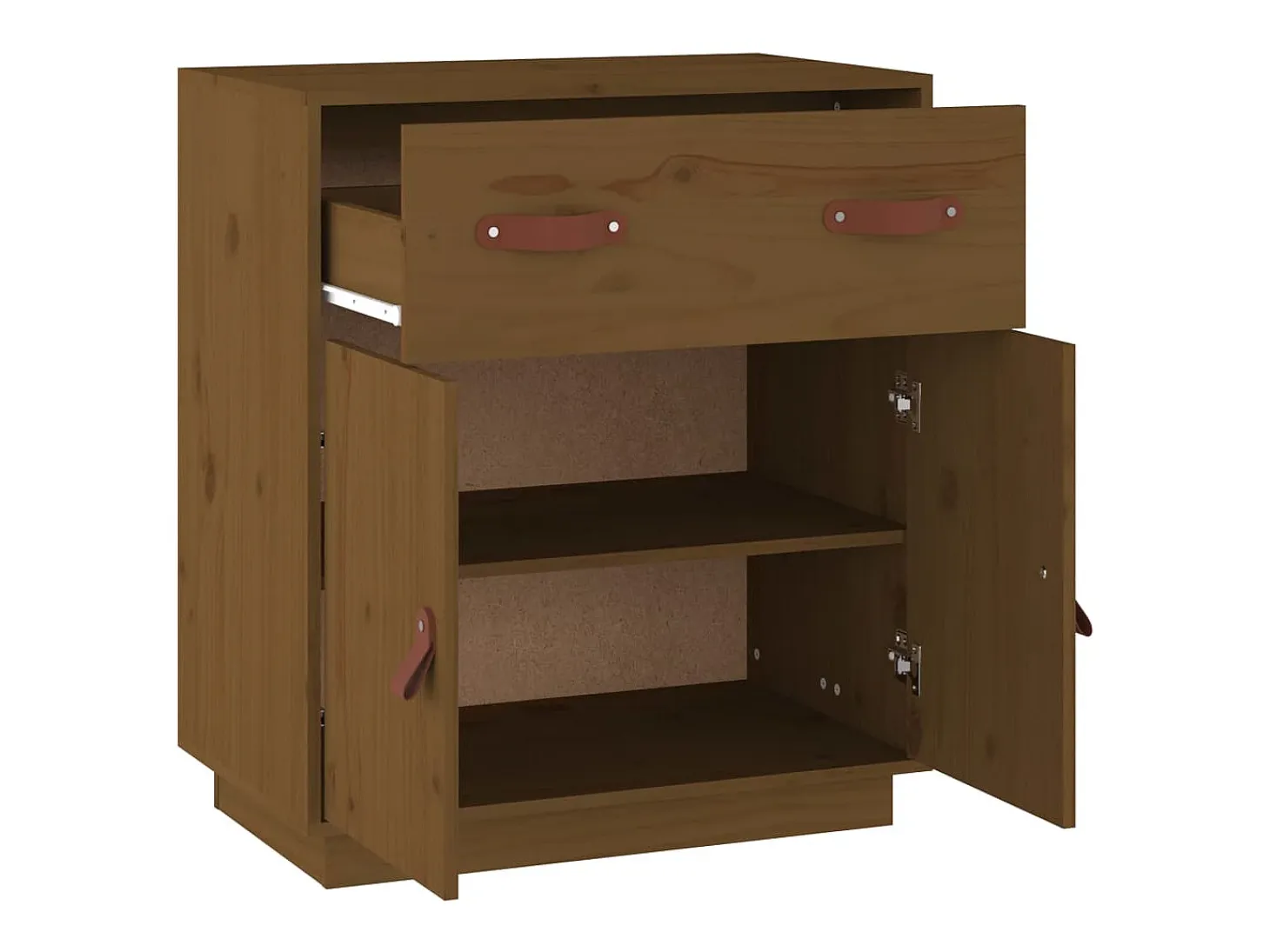 Aparador buffet cómoda armario mueble organizador cocina salón salón 65,5 x 40 x 75 cm madera maciza de pino marrón 02_0035757