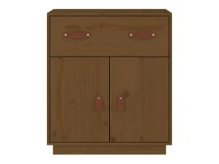 Aparador buffet cómoda armario mueble organizador cocina salón salón 65,5 x 40 x 75 cm madera maciza de pino marrón 02_0035757