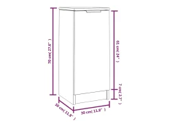 Aparador buffet cómoda armario mueble organizador cocina salón salón juego de 2 30 x 30 x 70 cm marrón madera contrachapada 02_0036725