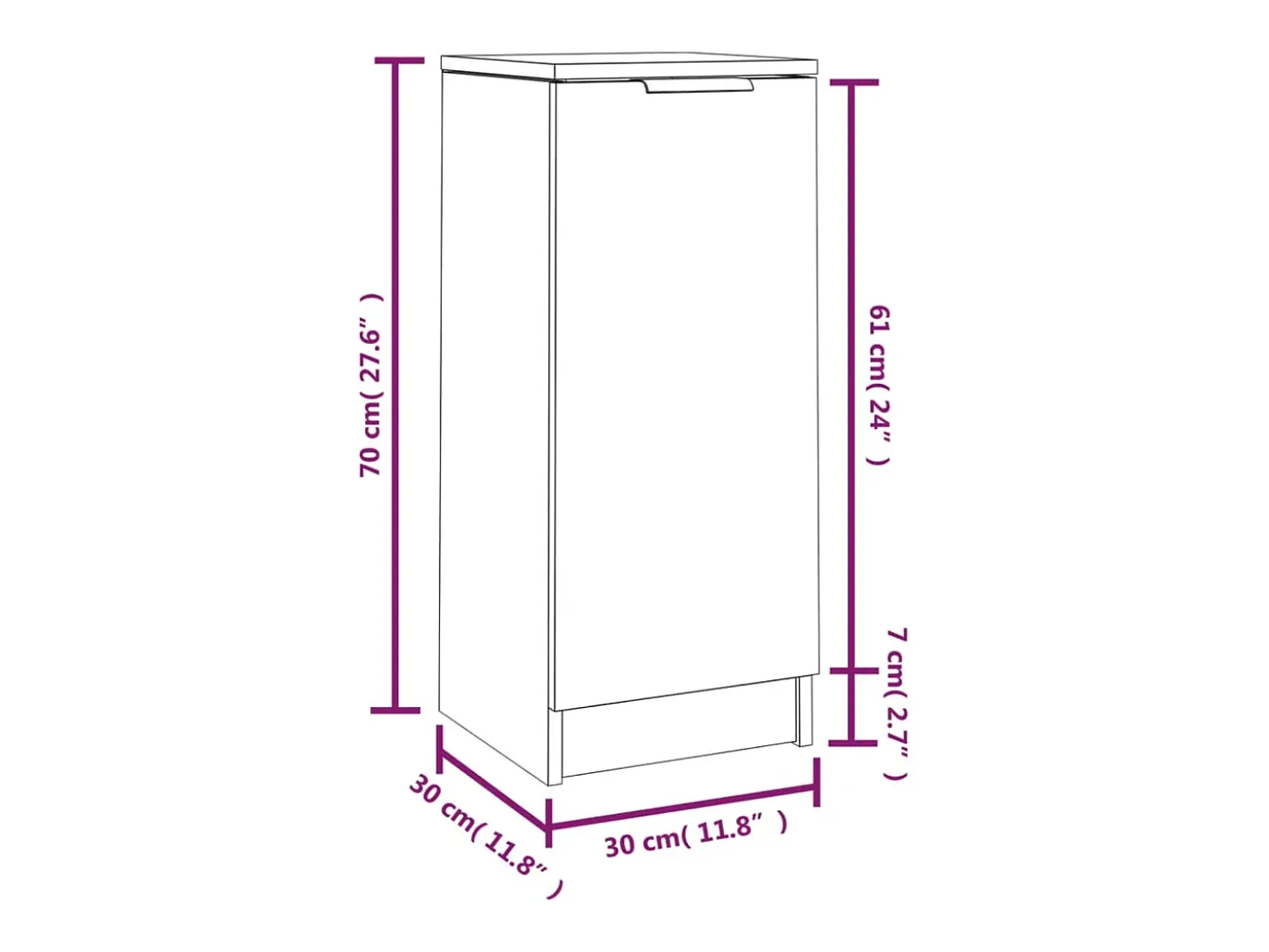 Aparador buffet cómoda armario mueble organizador cocina salón salón juego de 2 30 x 30 x 70 cm marrón madera contrachapada 02_0036725