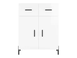 Aparador buffet cómoda armario mueble organizador cocina salón brillante 69,5 x 34 x 90 cm madera contrachapada blanco 02_0030716