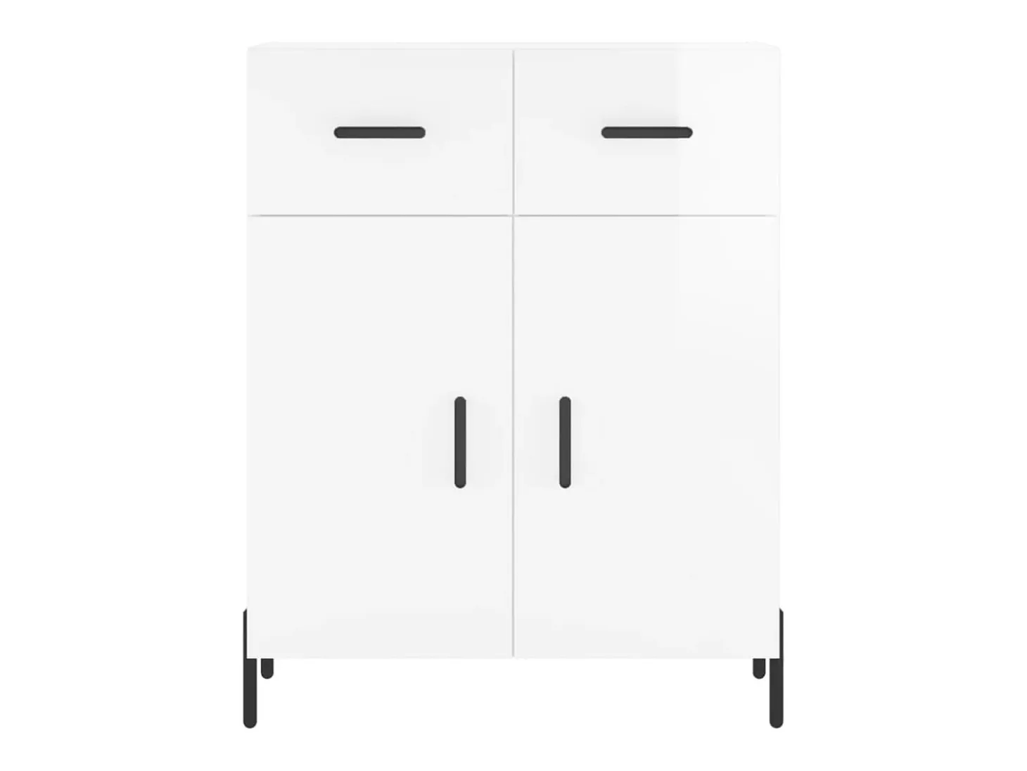 Aparador buffet cómoda armario mueble organizador cocina salón brillante 69,5 x 34 x 90 cm madera contrachapada blanco 02_0030716