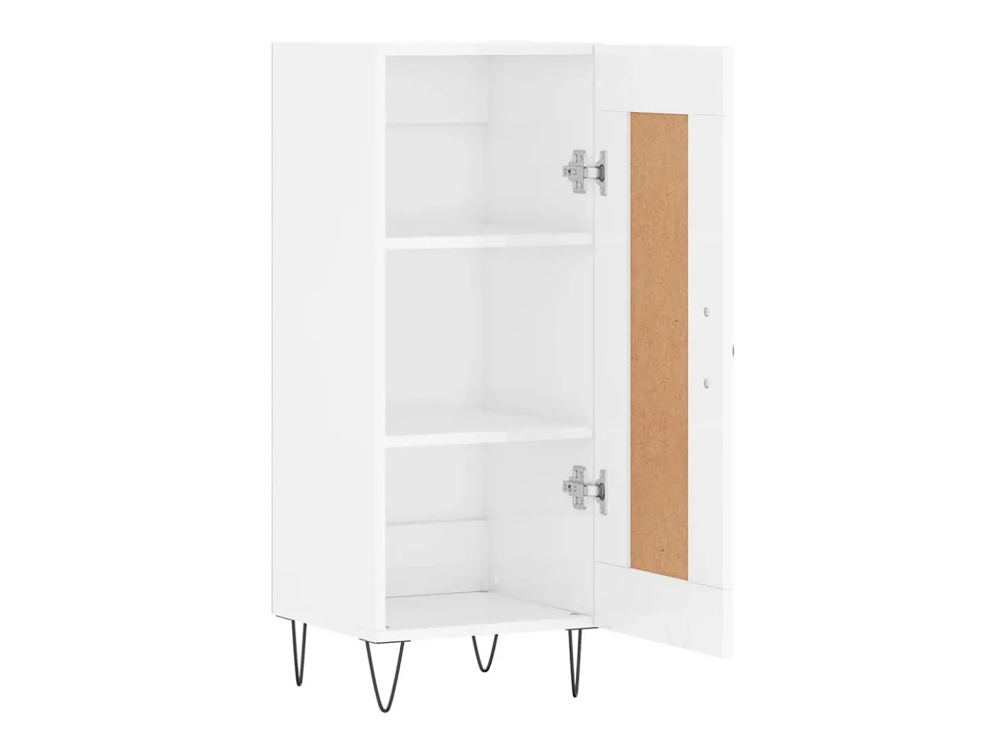 Aparador buffet cómoda armario mueble organizador cocina salón brillante 34,5 x 34 x 90 cm madera contrachapada blanco 02_0030630