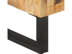 Aparador buffet cómoda armario mueble organizador cocina salón salón 80 x 30 x 71 cm madera maciza de mango en bruto y metal marrón 02_0029654