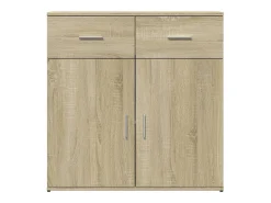 Aparador buffet cómoda armario unidad de almacenamiento organizador cocina salón salón juego de 2 sonoma 79 x 38 x 80 cm marrón madera contrachapada 02_0036825