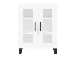 Aparador buffet cómoda armario mueble organizador cocina salón salón alto 69,5 x 34 x 180 cm madera contrachapada blanco 02_0032543