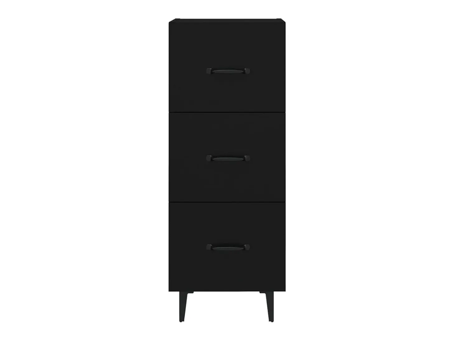Aparador buffet cómoda armario mueble organizador cocina salón salón 34,5 x 34 x 90 cm madera contrachapada negra 02_0035880