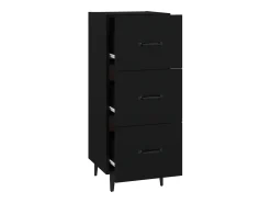 Aparador buffet cómoda armario mueble organizador cocina salón salón 34,5 x 34 x 90 cm madera contrachapada negra 02_0035880