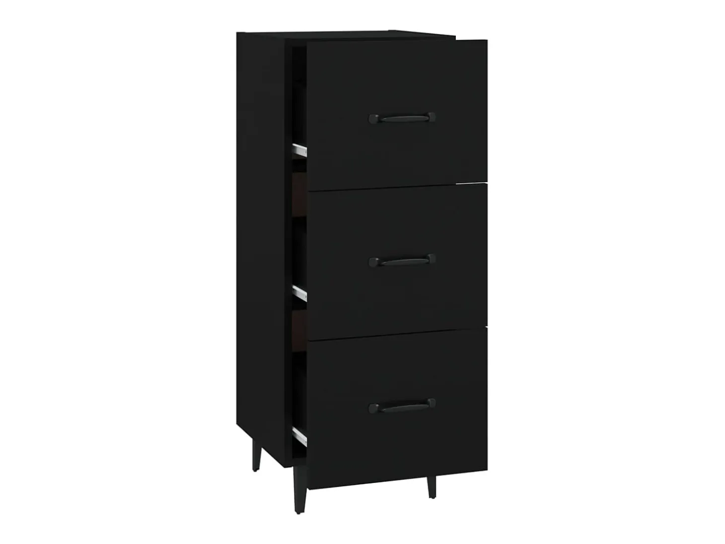 Aparador buffet cómoda armario mueble organizador cocina salón salón 34,5 x 34 x 90 cm madera contrachapada negra 02_0035880