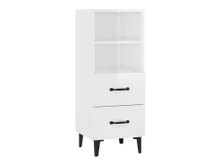 Aparador buffet cómoda armario mueble organizador cocina salón brillante 34,5 x 34 x 90 cm madera contrachapada blanco 02_0030624