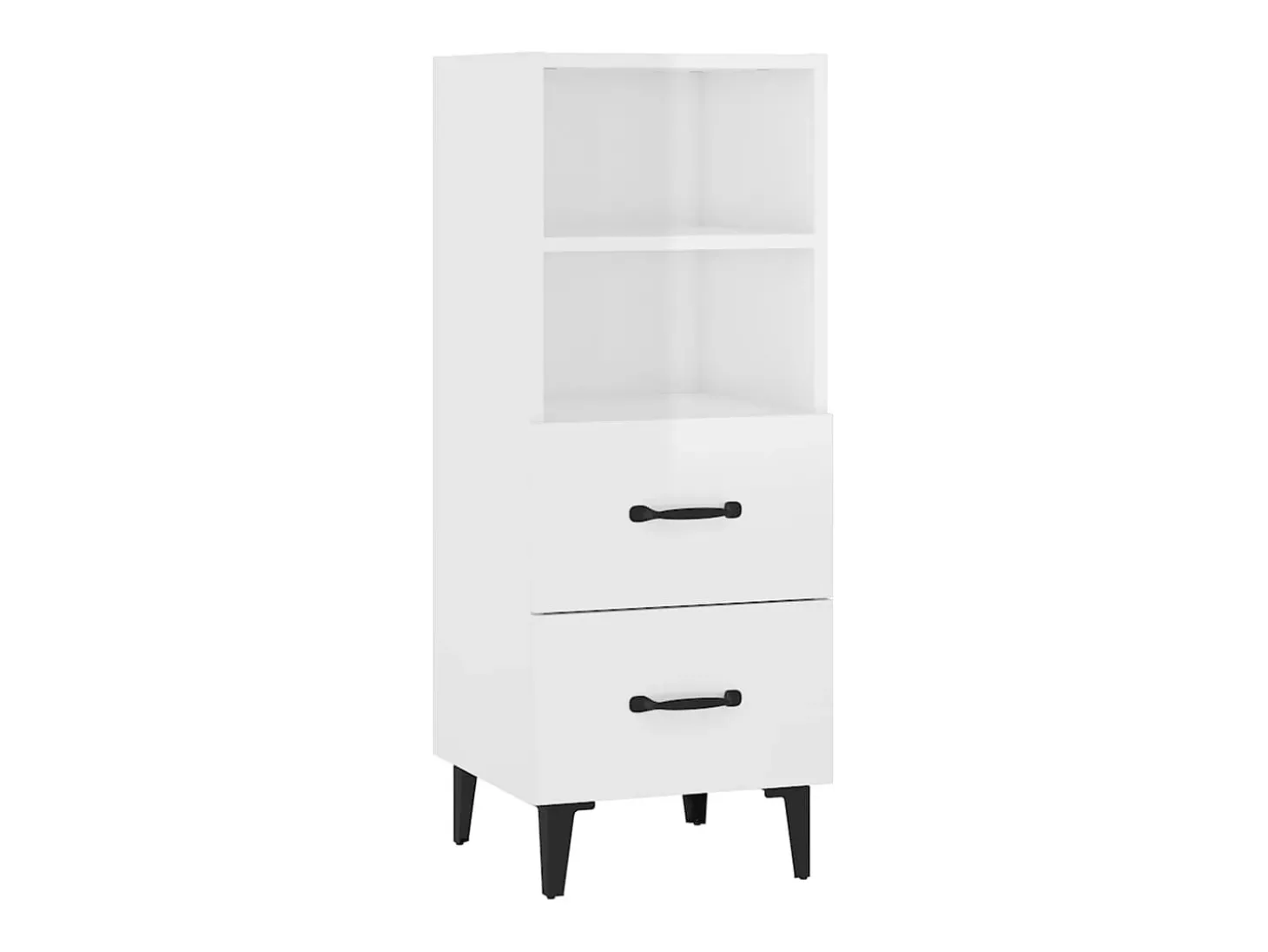 Aparador buffet cómoda armario mueble organizador cocina salón brillante 34,5 x 34 x 90 cm madera contrachapada blanco 02_0030624