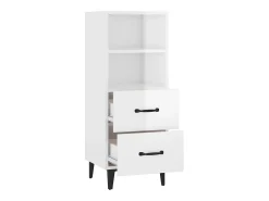 Aparador buffet cómoda armario mueble organizador cocina salón brillante 34,5 x 34 x 90 cm madera contrachapada blanco 02_0030624