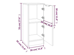 Aparador buffet cómoda armario mueble organizador cocina salón salón 30 x 30 x 70 cm madera contrachapada blanco 02_0030220