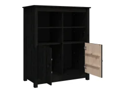 Aparador buffet cómoda armario unidad de almacenamiento organizador cocina salón salón 83 x 41,5 x 100 cm madera maciza de pino negro 02_0036139