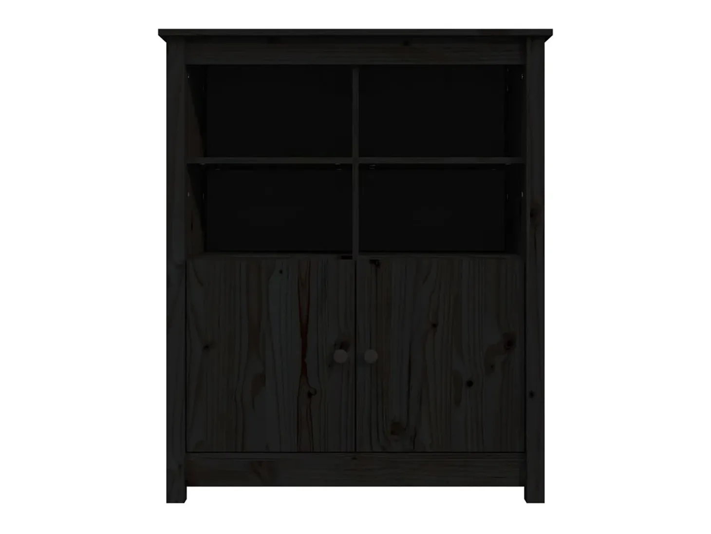 Aparador buffet cómoda armario unidad de almacenamiento organizador cocina salón salón 83 x 41,5 x 100 cm madera maciza de pino negro 02_0036139