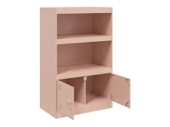Aparador Buffet Cómoda Armario Unidad de Almacenamiento Organizador Cocina Salón Salón 67 x 39 x 107 cm Acero Rosa 02_0036203