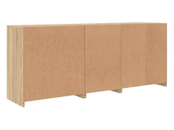 Aparador buffet cómoda armario mueble organizador cocina salón salón con luces LED sonoma 162 x 37 x 67 cm marrón 02_0029943