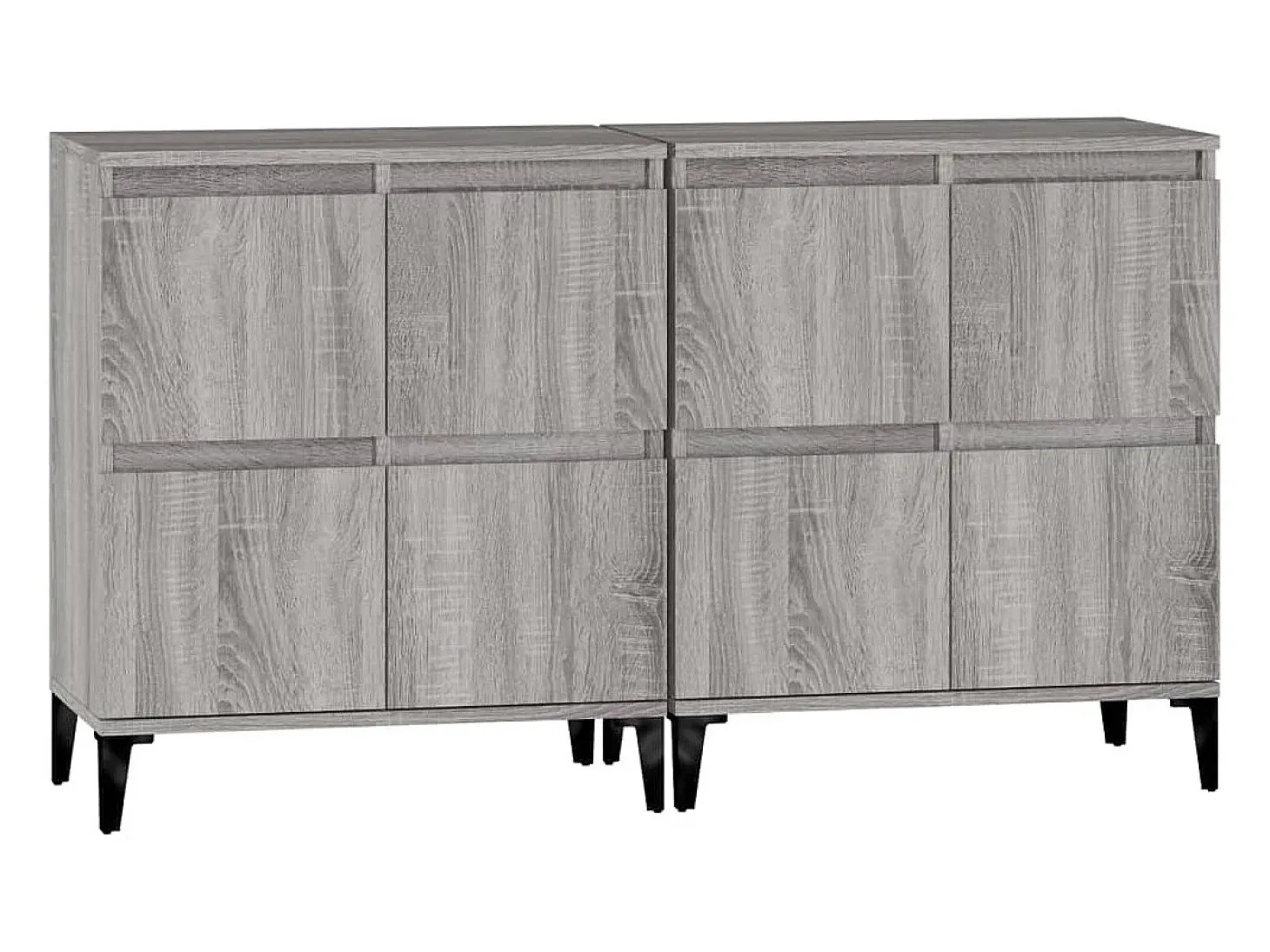 Aparador buffet cómoda armario mueble organizador cocina salón salón juego de 2 sonoma 60 x 35 x 70 cm madera contrachapada gris 02_0036965