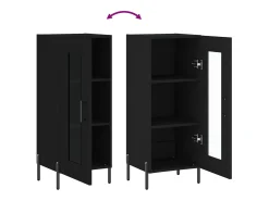 Aparador buffet cómoda armario mueble organizador cocina salón salón 34,5 x 34 x 90 cm madera contrachapada negra 02_0035895